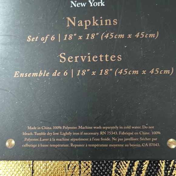 Cynthia Rowley Curious New York Halloween Gold Pumpkin Napkins Set of 6 - Picture 5 of 5